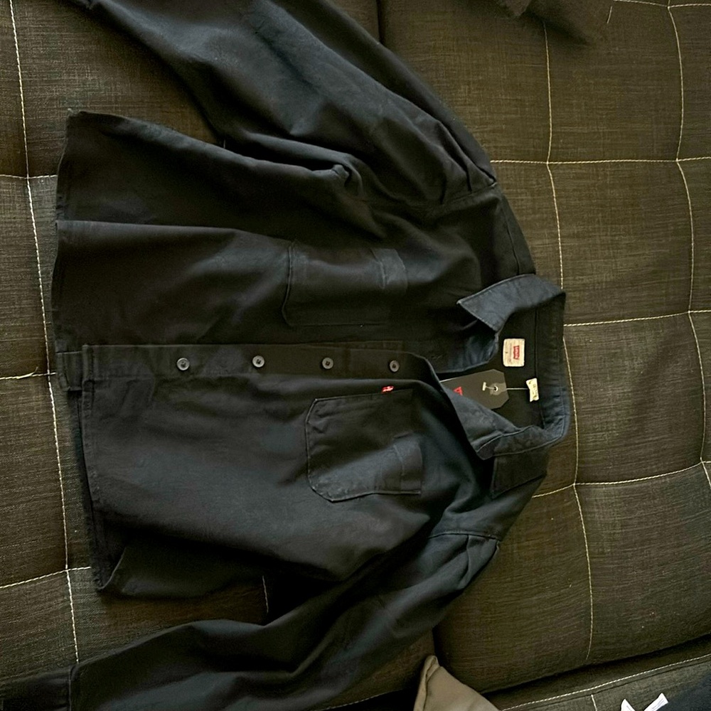 Levis Puff sleeve black denim jacket